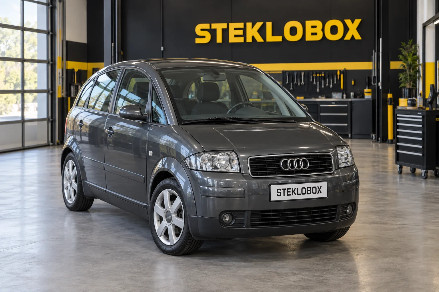 Audi A2 в установочном центре STEKLOBOX