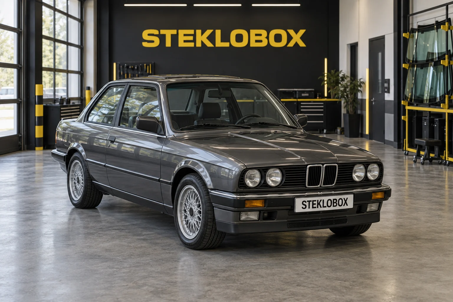 BMW 3-Series E30 Coupe в установочном центре STEKLOBOX