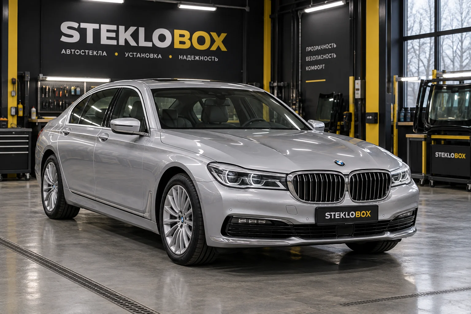 BMW 7-Series G11 в установочном центре STEKLOBOX