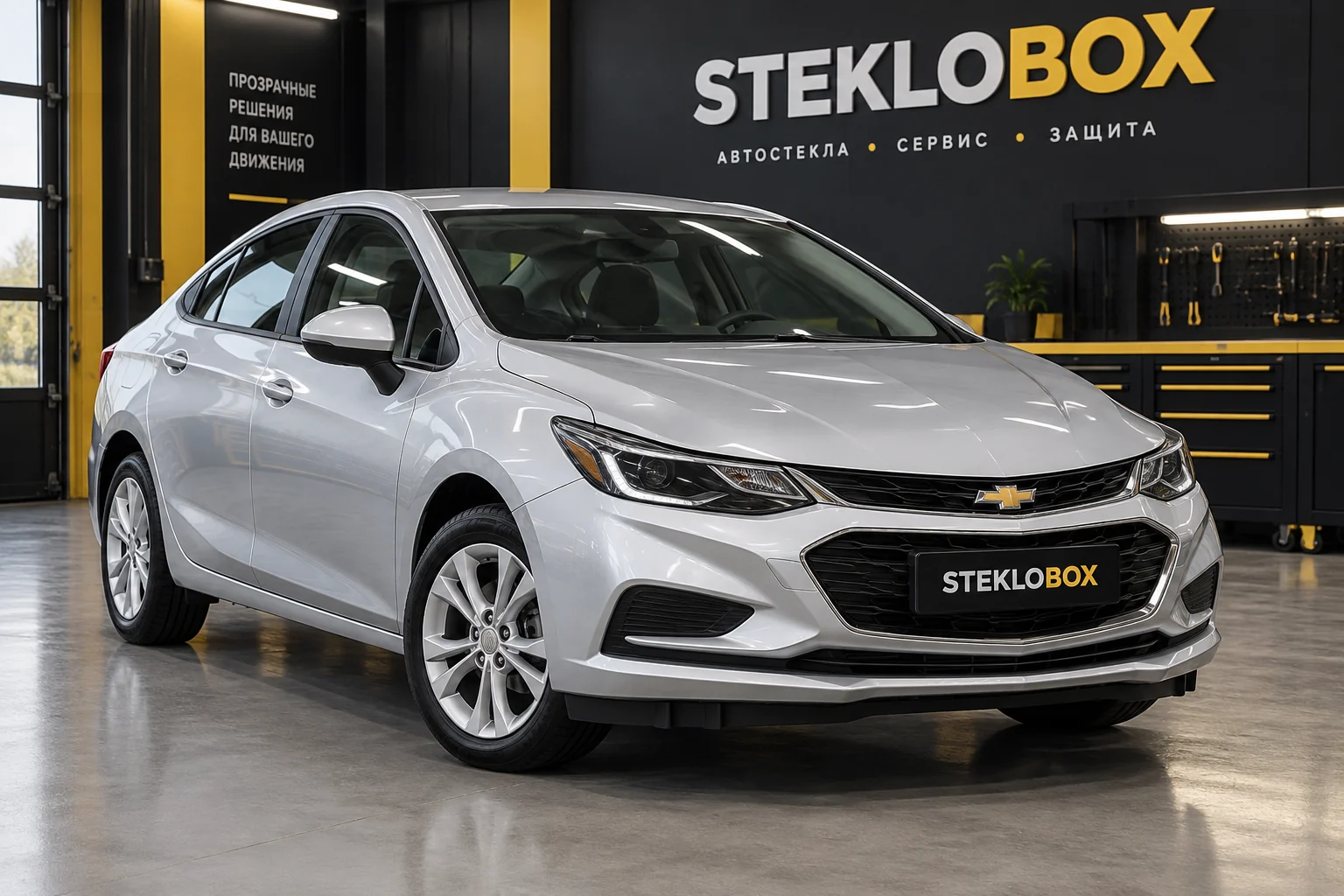 Chevrolet Cruze II в установочном центре STEKLOBOX