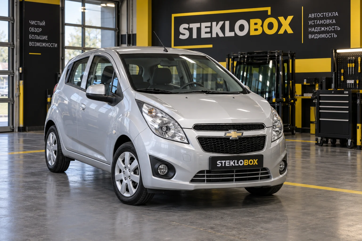 Chevrolet Spark III в установочном центре STEKLOBOX