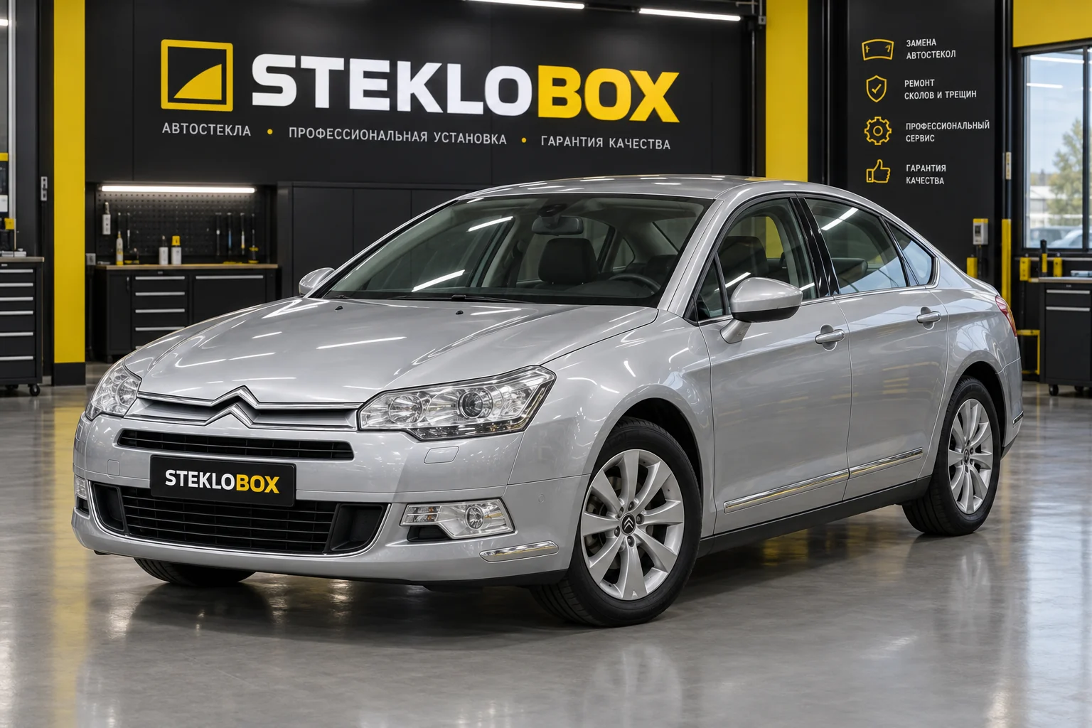 Citroen C5 II в установочном центре STEKLOBOX