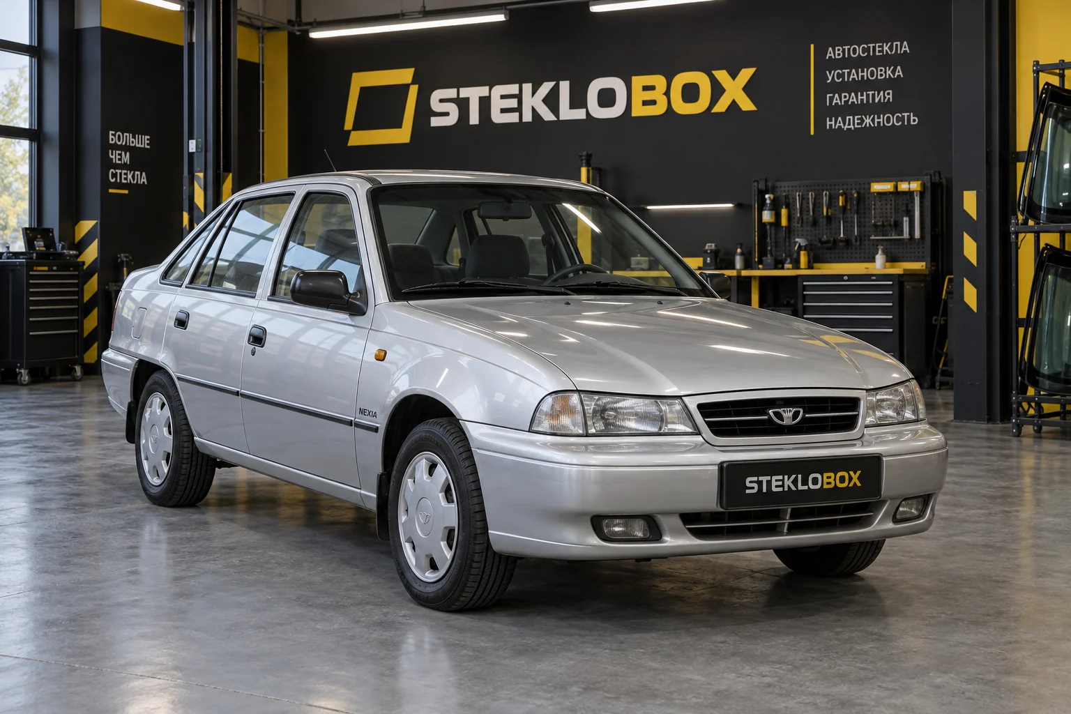 Daewoo Nexia в установочном центре STEKLOBOX