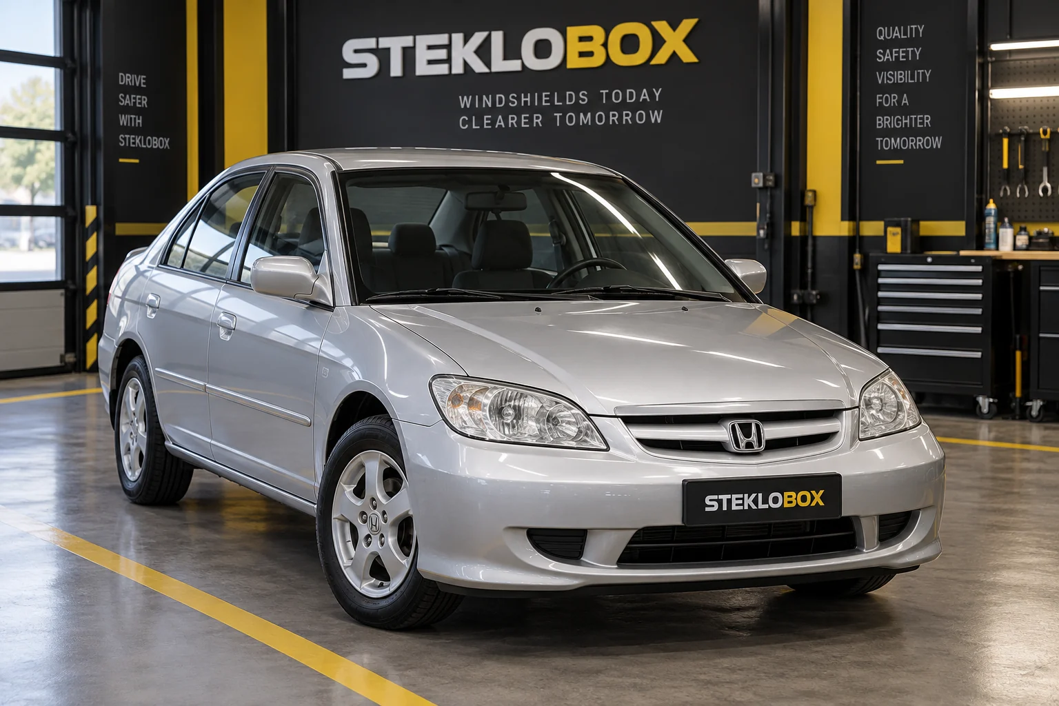 Honda Civic VII в установочном центре STEKLOBOX