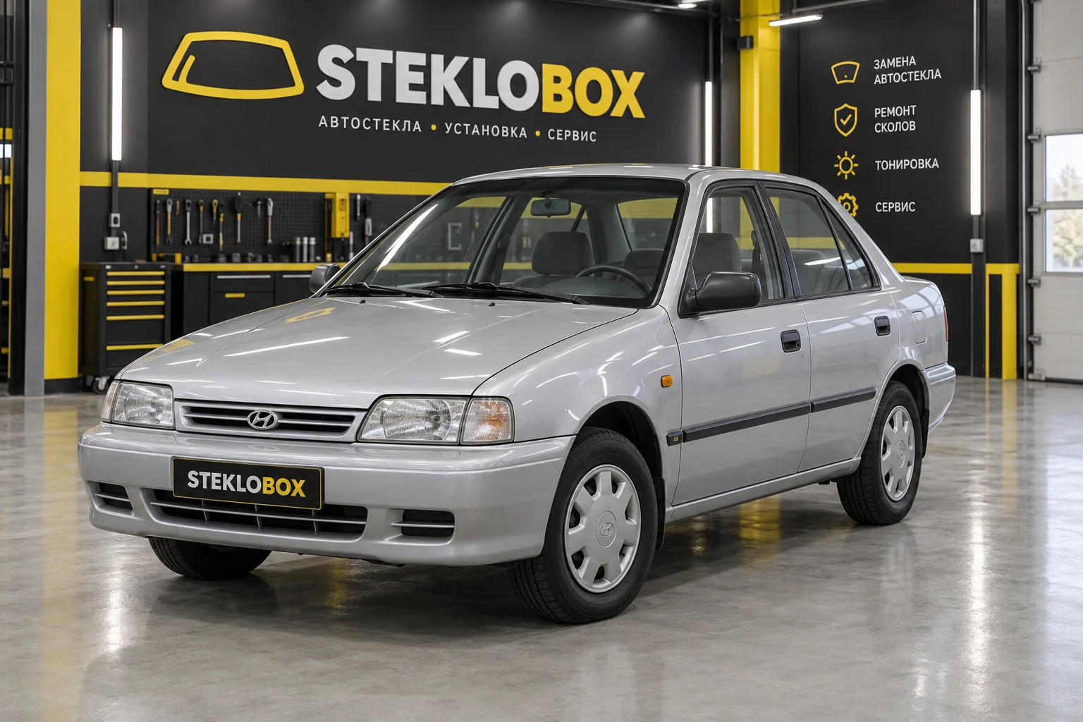 Hyundai Accent I в установочном центре STEKLOBOX