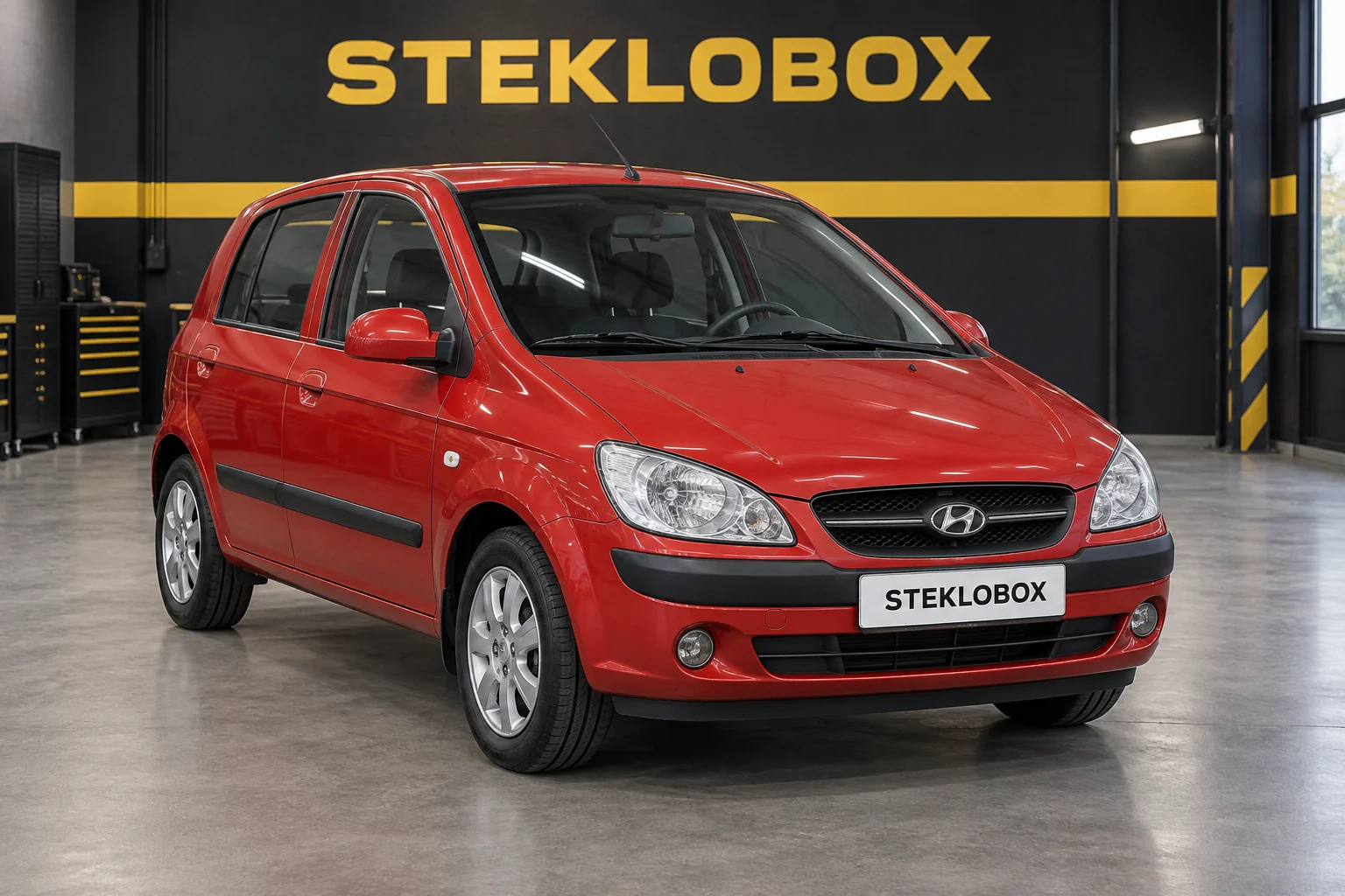 Hyundai Getz в установочном центре STEKLOBOX
