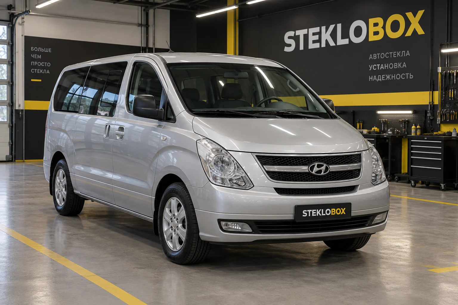 Hyundai H-1 II в установочном центре STEKLOBOX