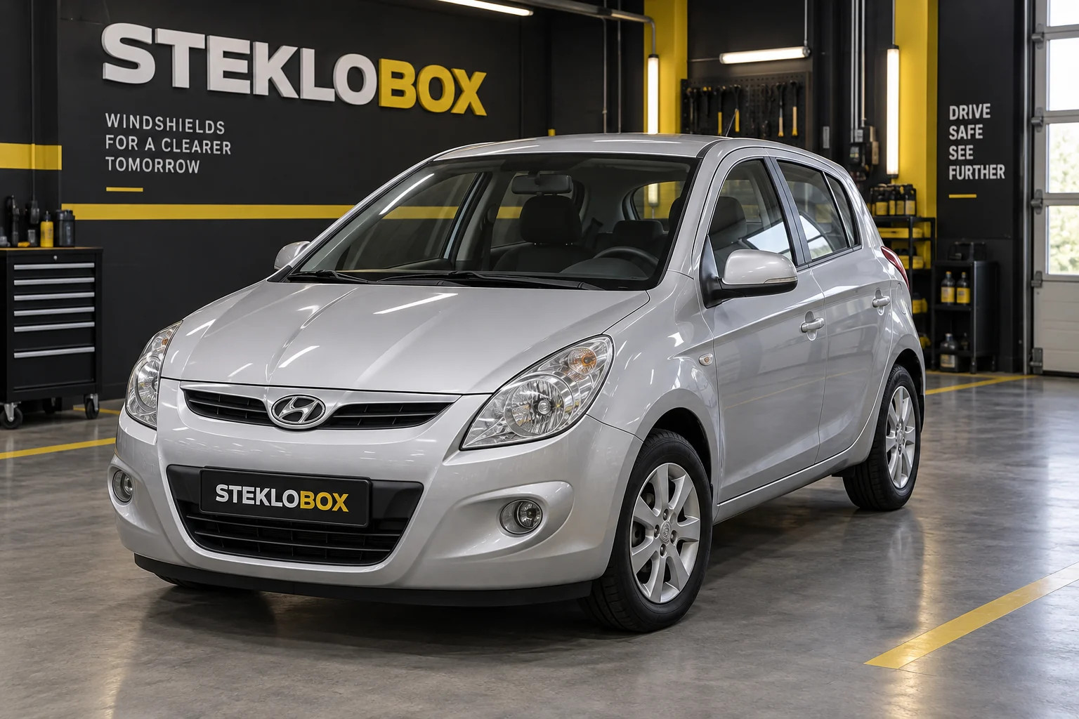 Hyundai i20 I в установочном центре STEKLOBOX