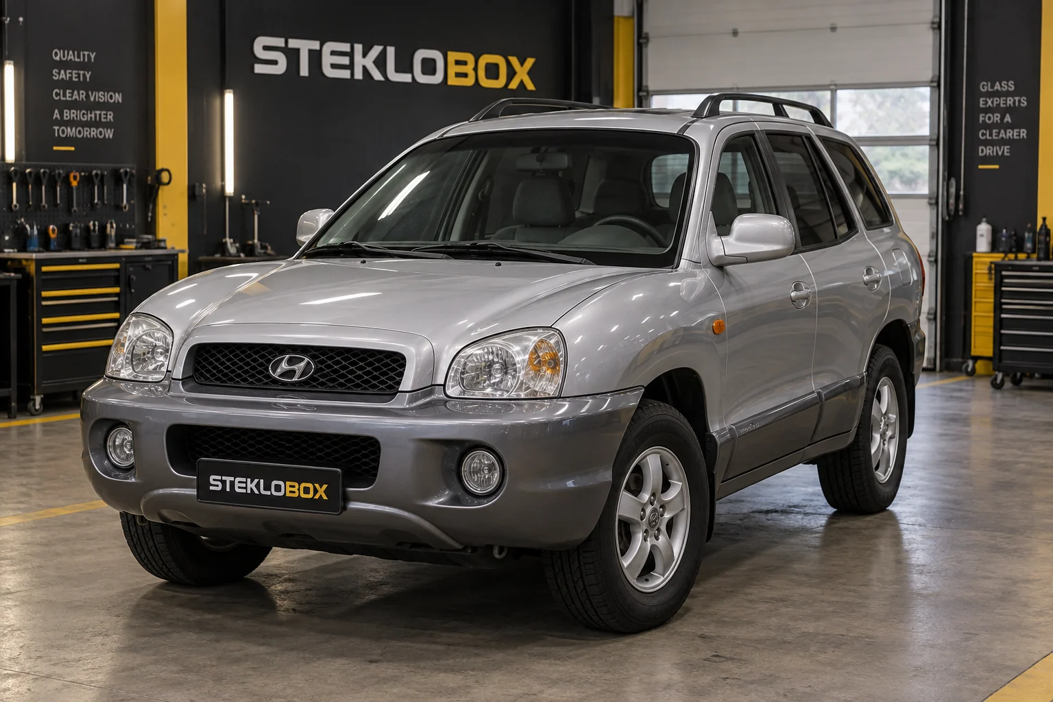 Hyundai Santa Fe I в установочном центре STEKLOBOX