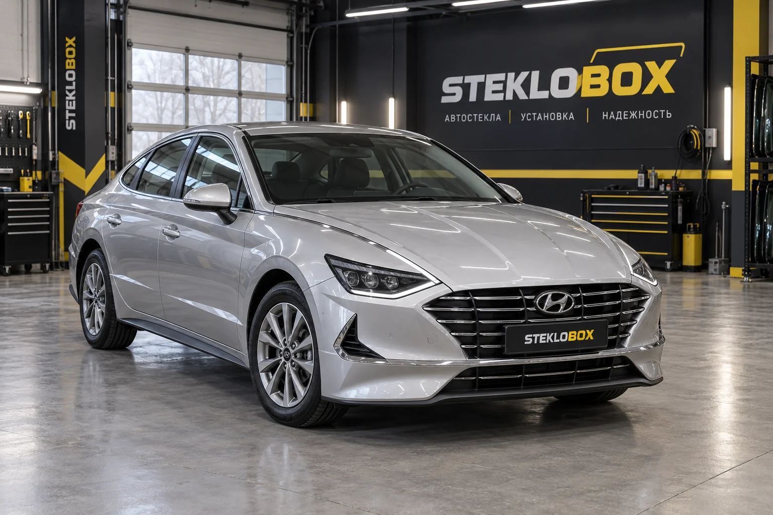 Hyundai Sonata VIII (Dn8) в установочном центре STEKLOBOX