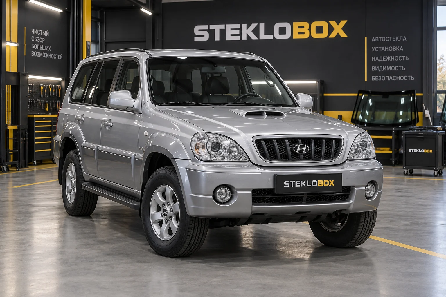 Hyundai Terracan в установочном центре STEKLOBOX