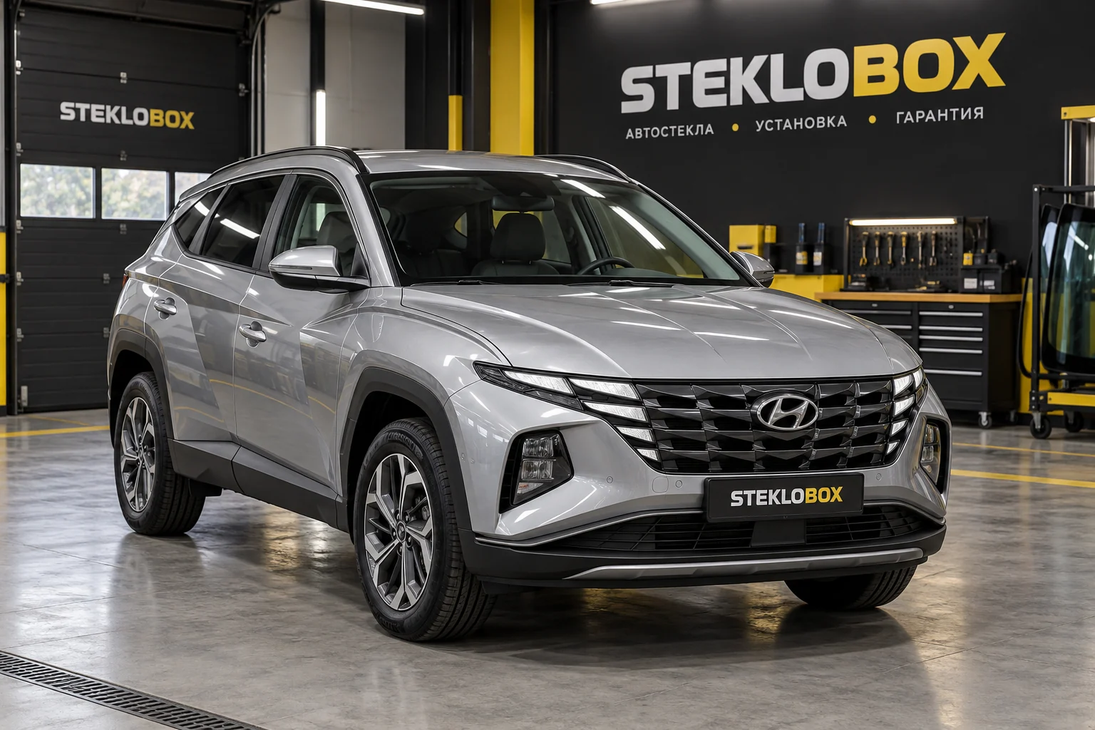 Hyundai Tucson IV в установочном центре STEKLOBOX