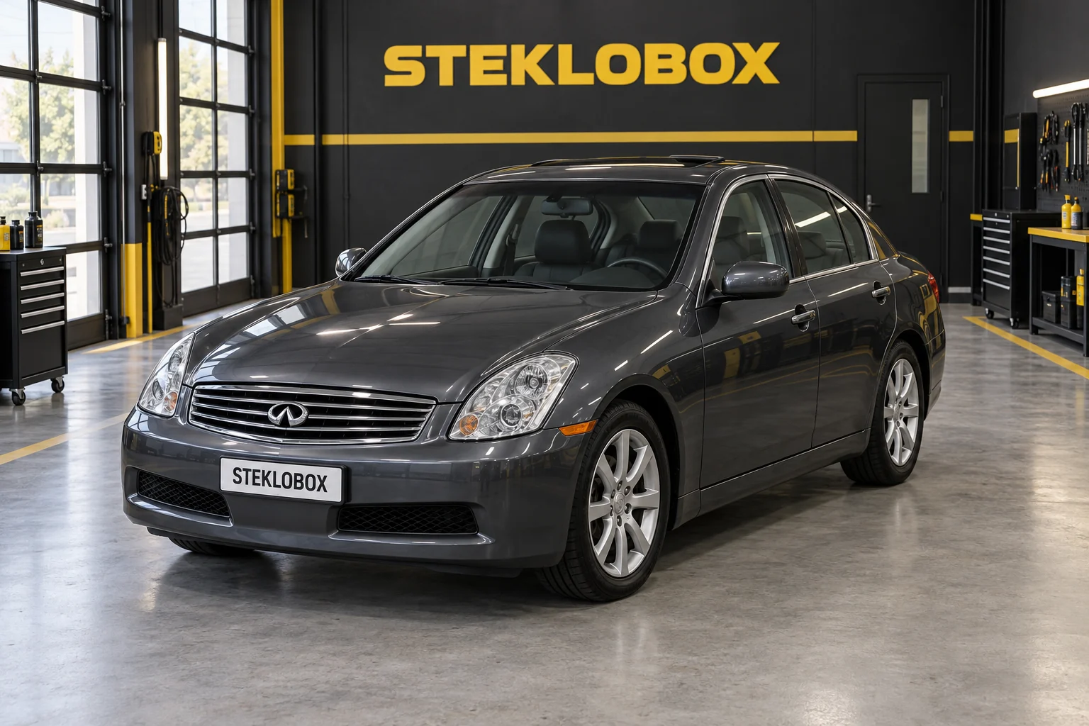 Infiniti G35 III в установочном центре STEKLOBOX