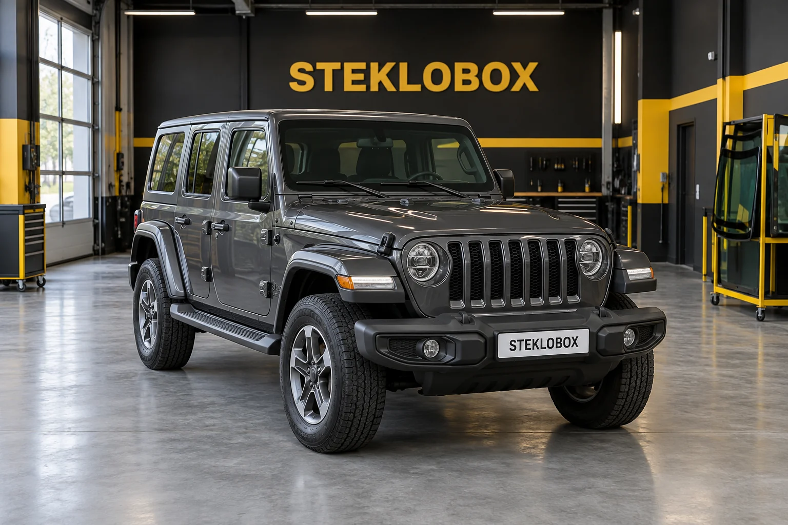Jeep Wrangler IV JL в установочном центре STEKLOBOX