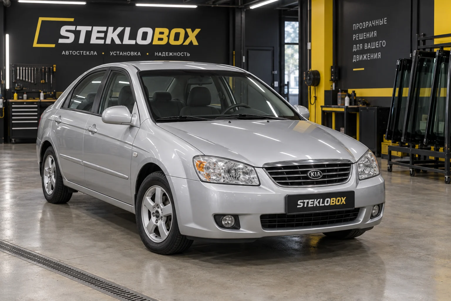 Kia Cerato I в установочном центре STEKLOBOX