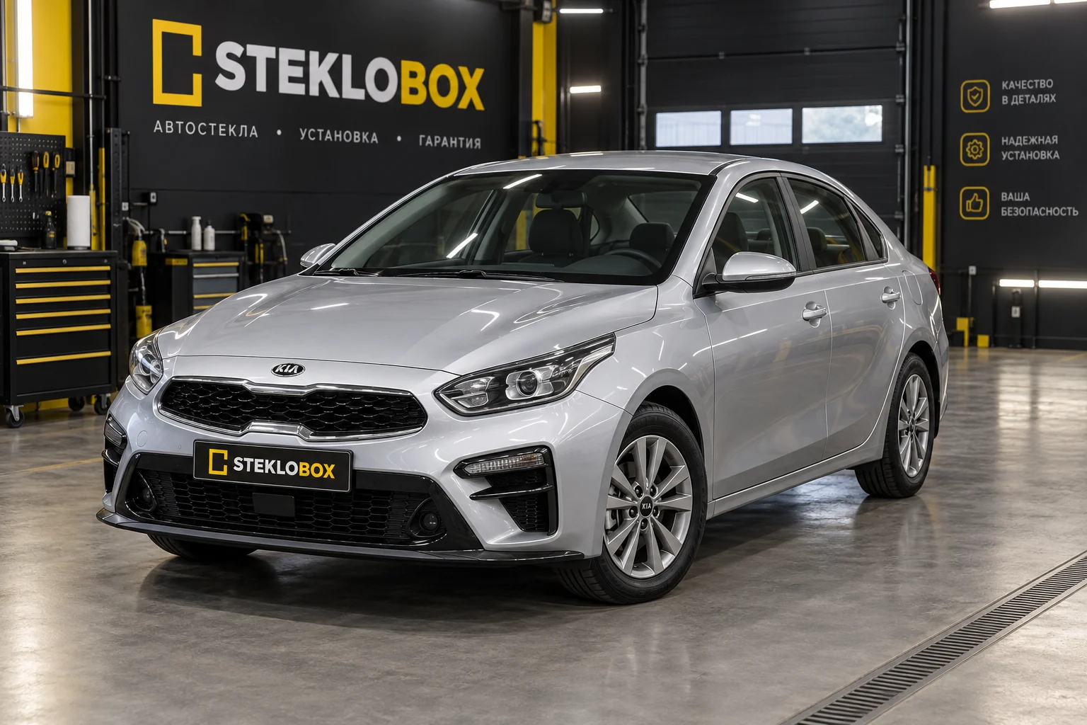 Kia Cerato IV в установочном центре STEKLOBOX