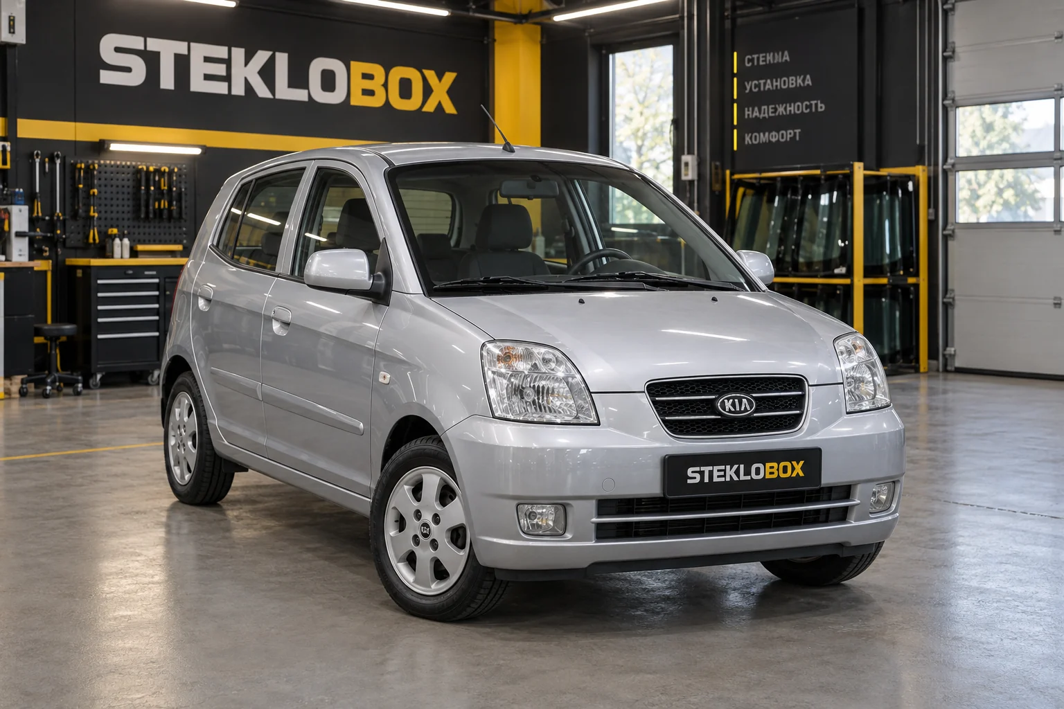 Kia Picanto I в установочном центре STEKLOBOX