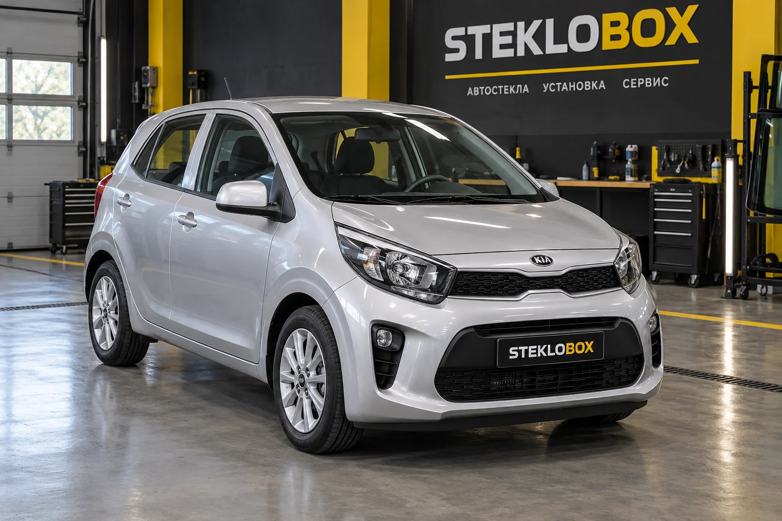 Kia Picanto III в установочном центре STEKLOBOX