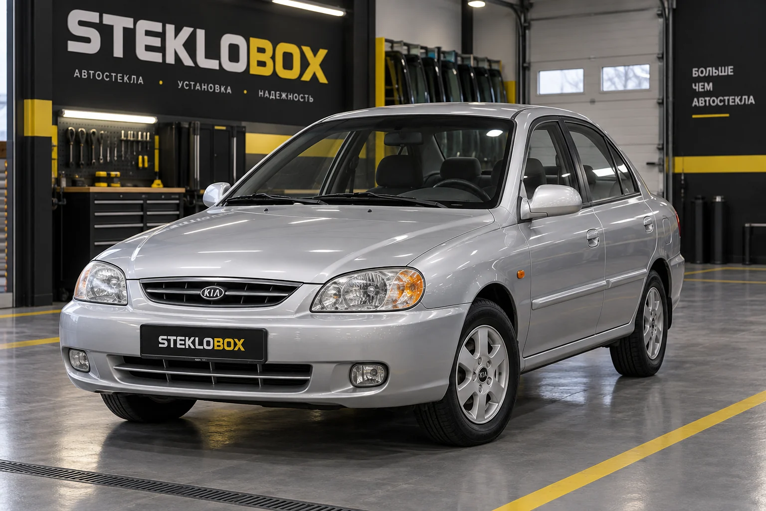 Kia Rio I в установочном центре STEKLOBOX