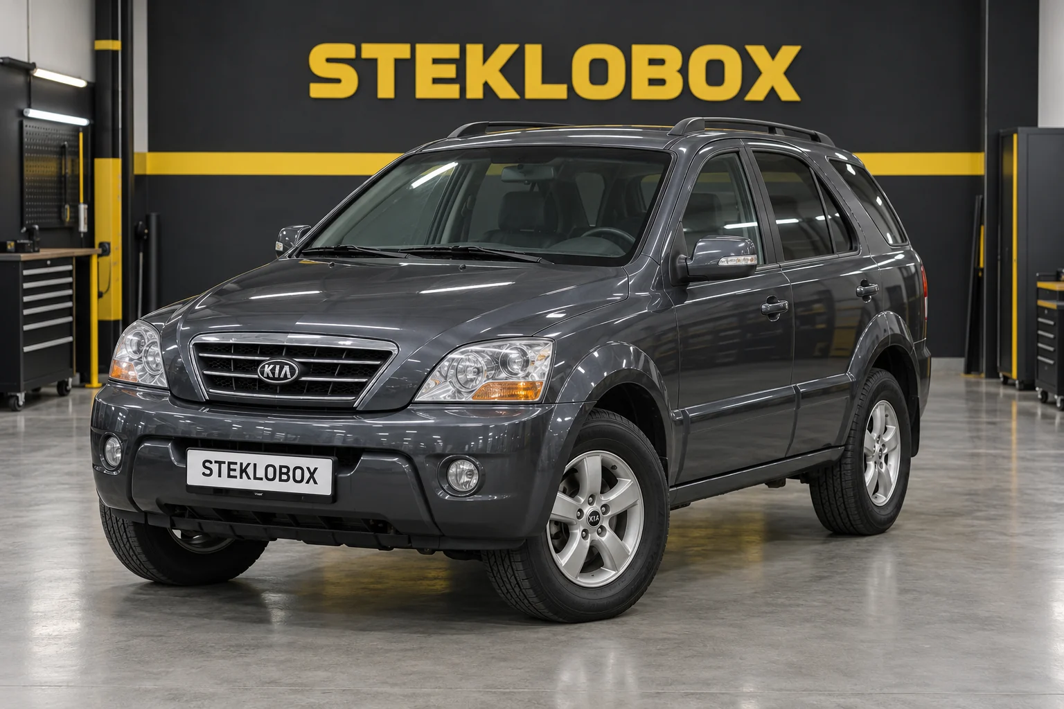 Kia Sorento I в установочном центре STEKLOBOX