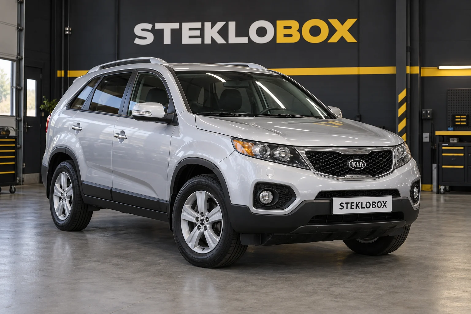 Kia Sorento II в установочном центре STEKLOBOX