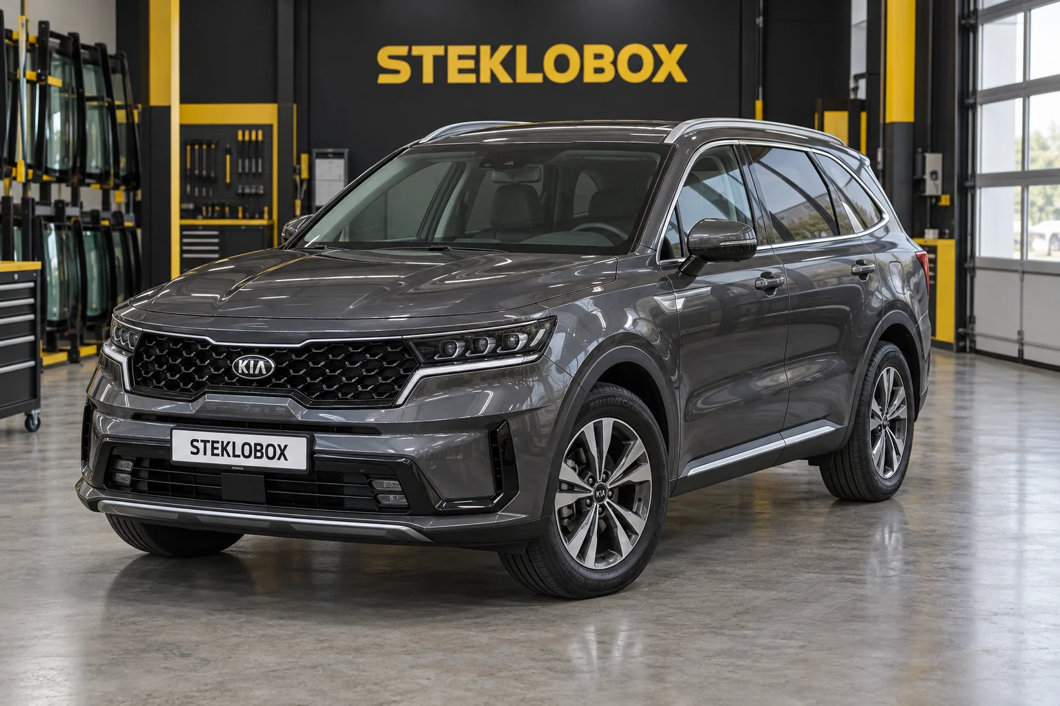 Kia Sorento IV в установочном центре STEKLOBOX