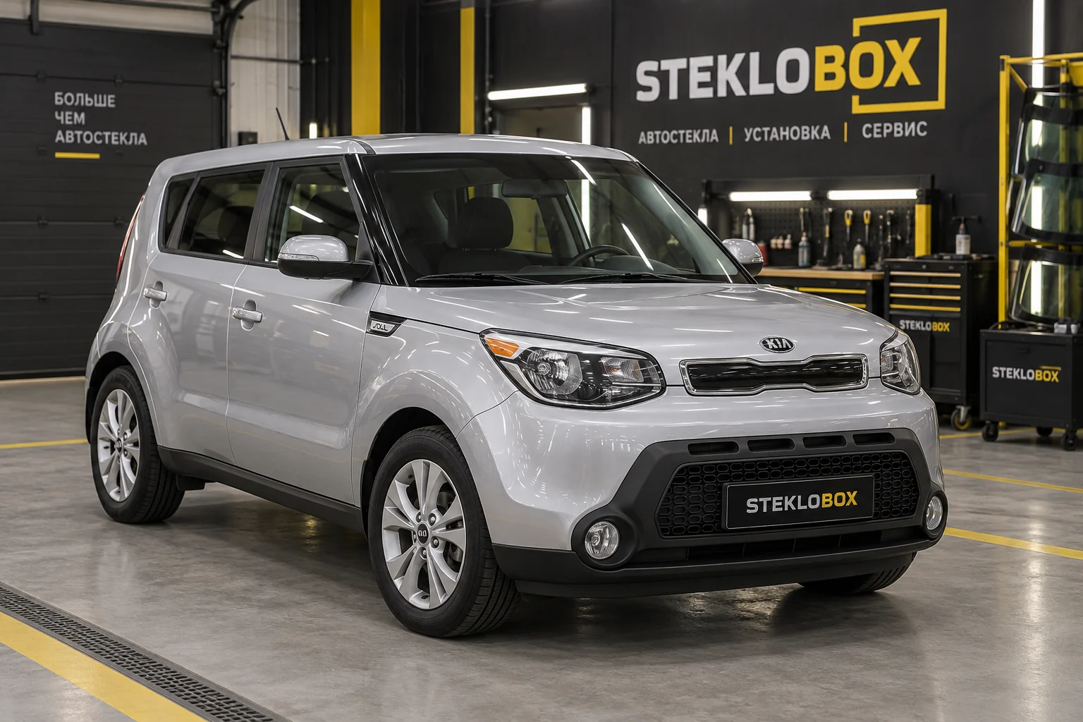 Kia Soul II в установочном центре STEKLOBOX