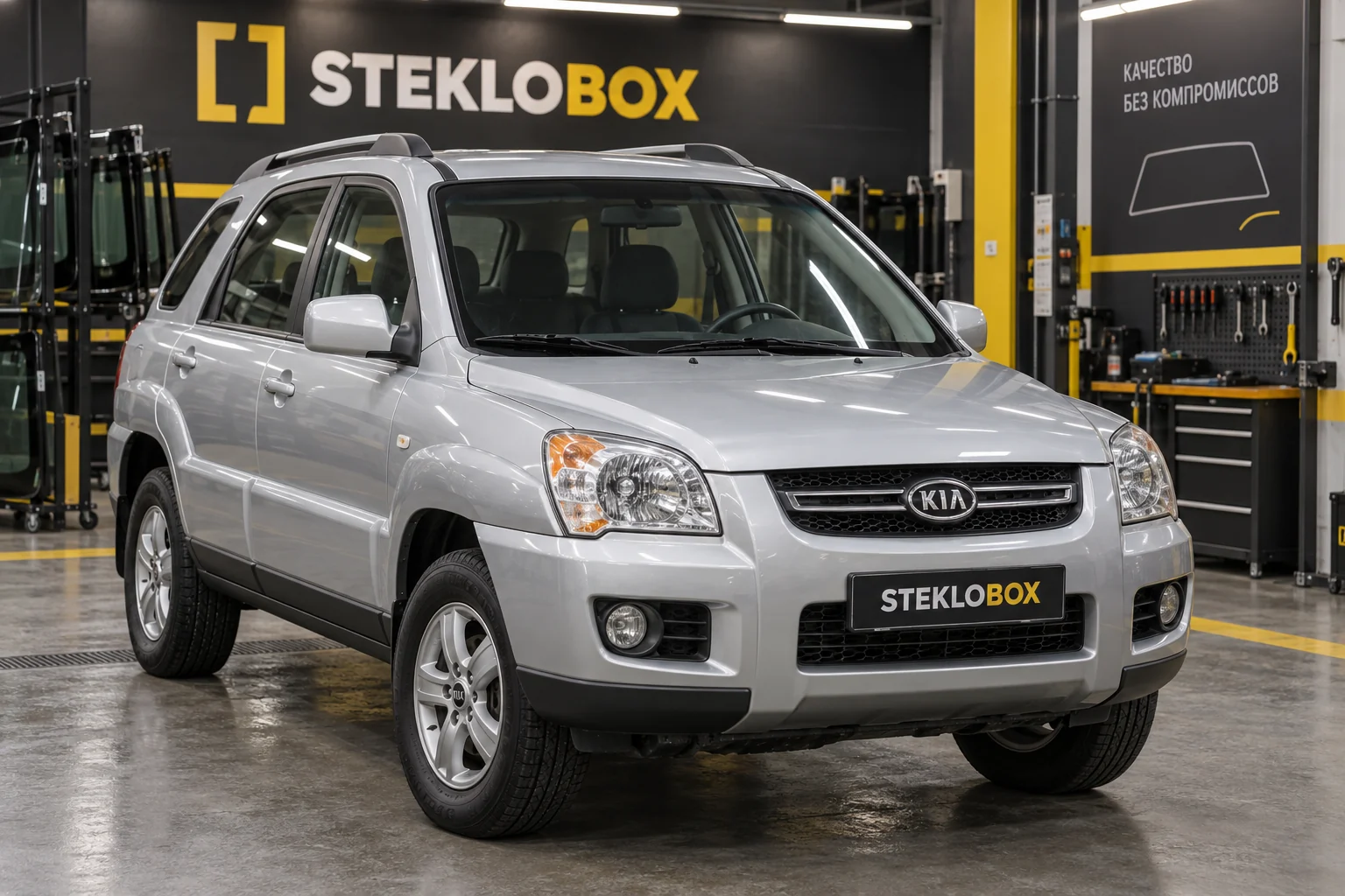 Kia Sportage II в установочном центре STEKLOBOX
