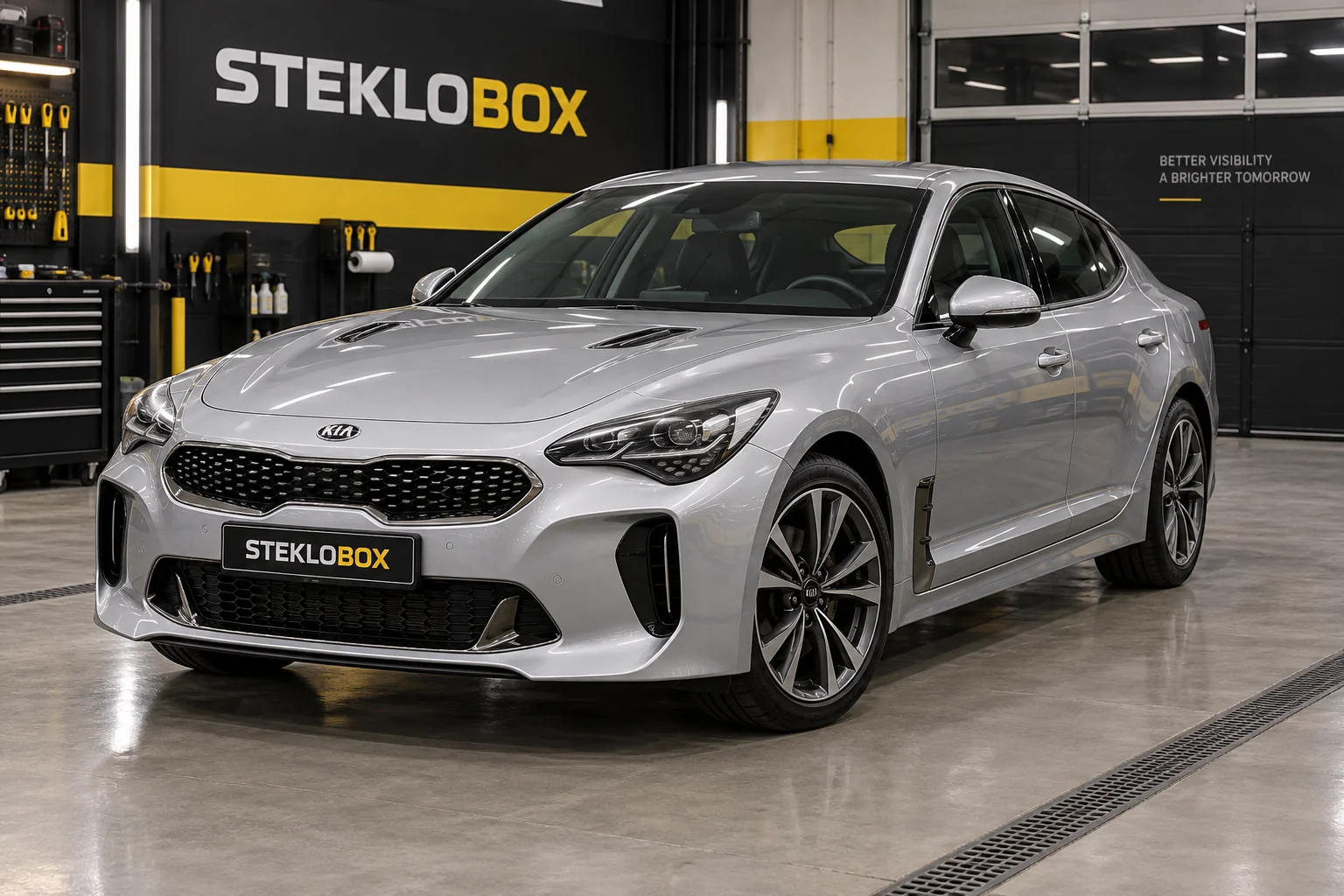 Kia Stinger I в установочном центре STEKLOBOX