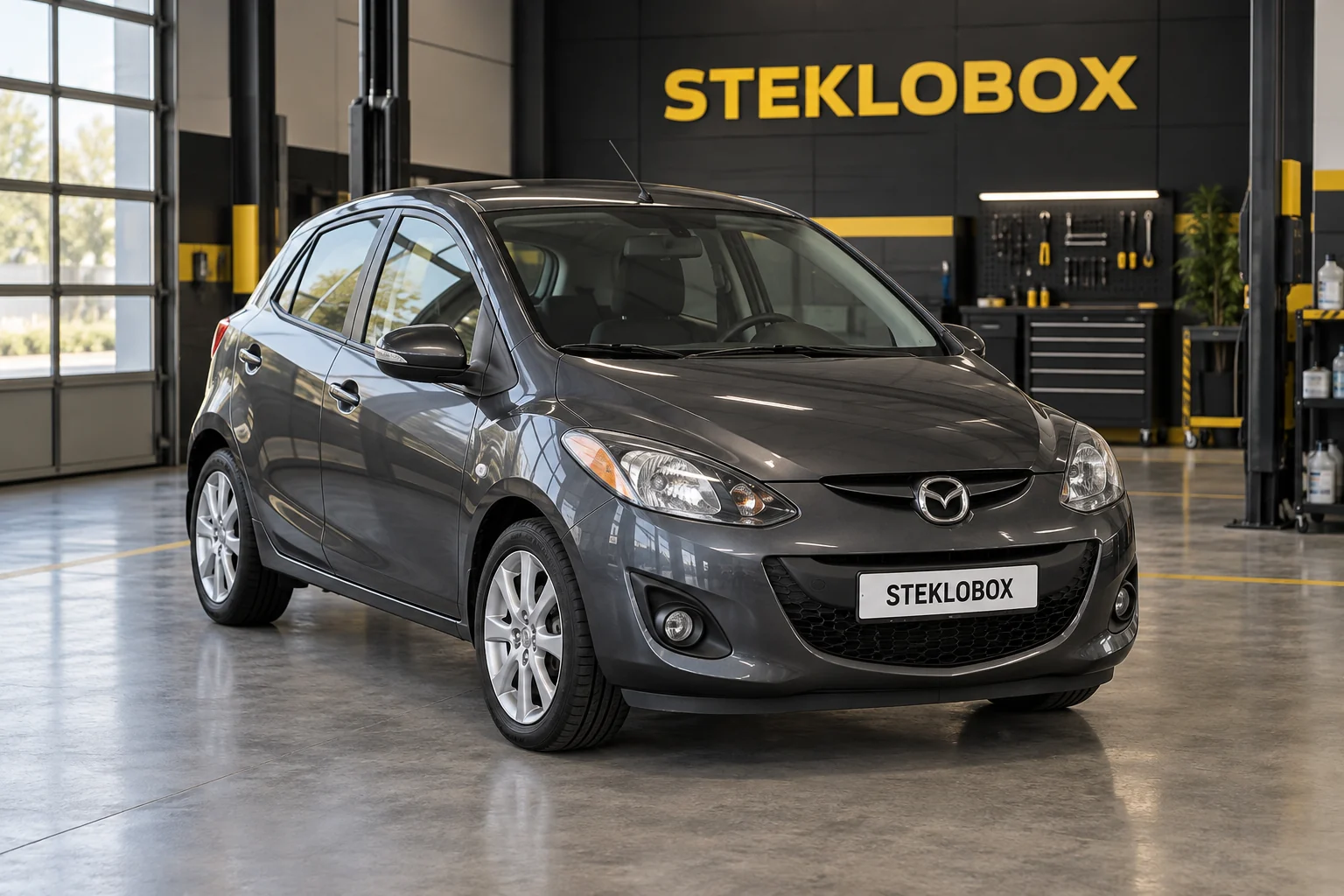 Mazda 2 DE в установочном центре STEKLOBOX