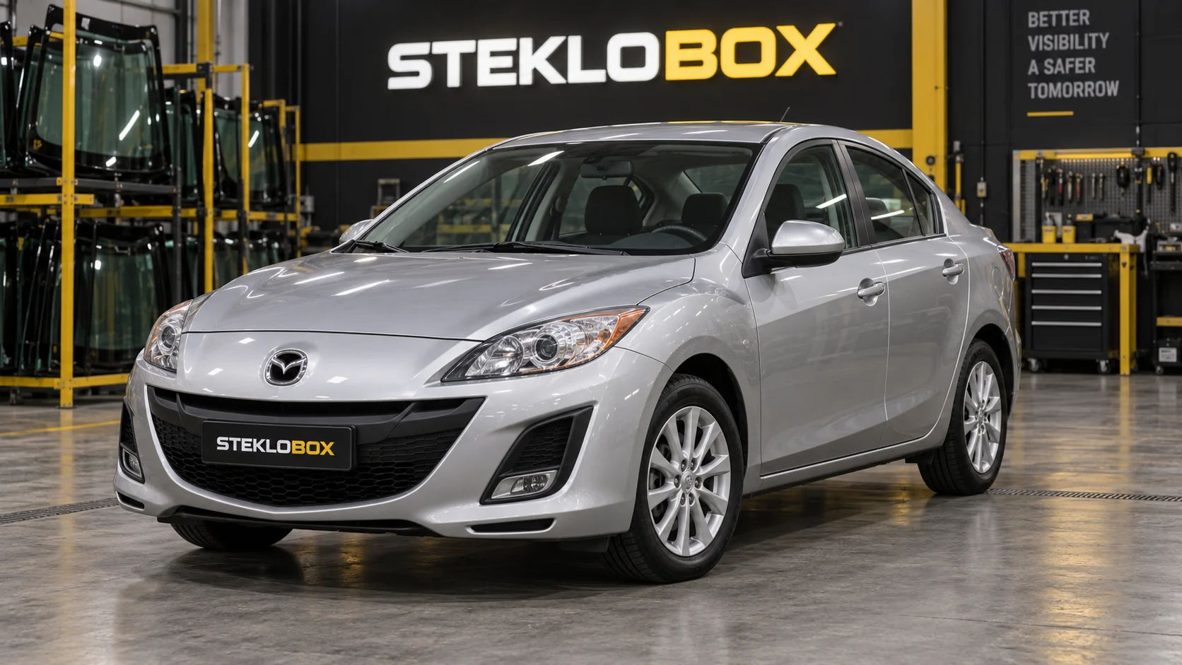 Mazda 3 BL в установочном центре STEKLOBOX