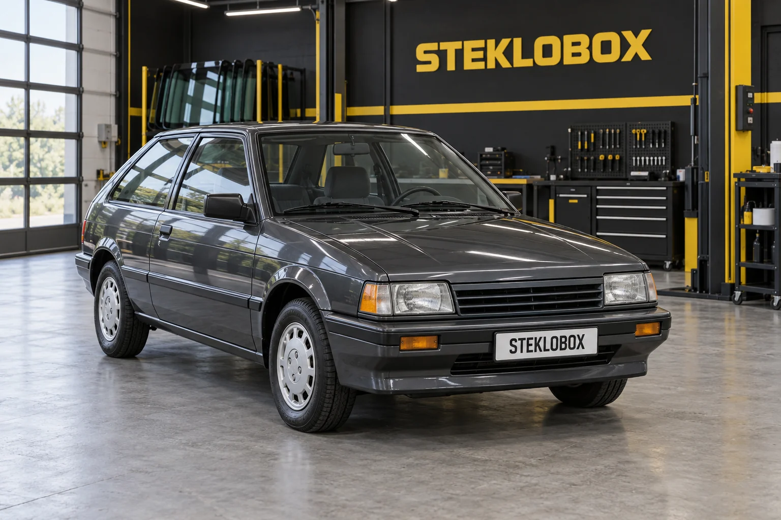 Mazda 323 III BF в установочном центре STEKLOBOX