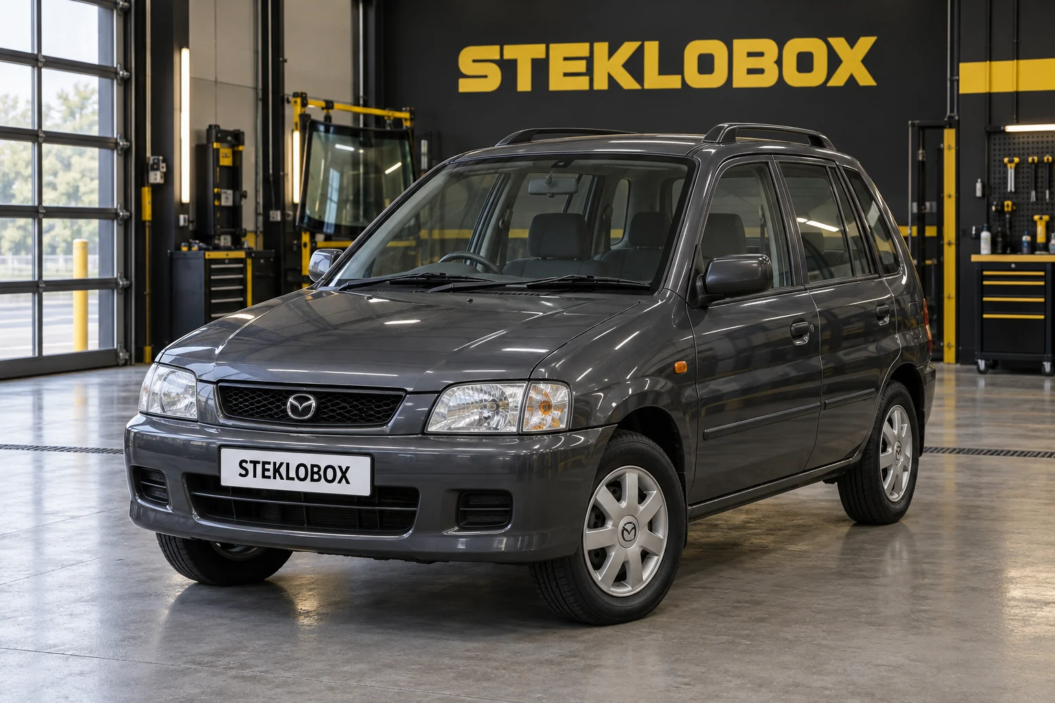 Mazda Demio I DW в установочном центре STEKLOBOX