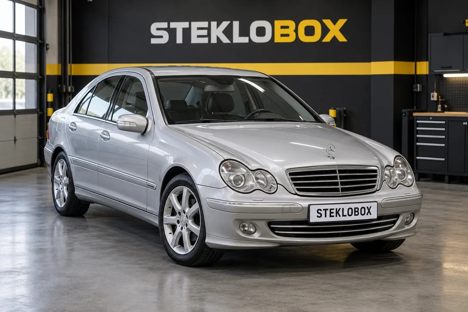 Mercedes-Benz C-Class W203 в установочном центре STEKLOBOX