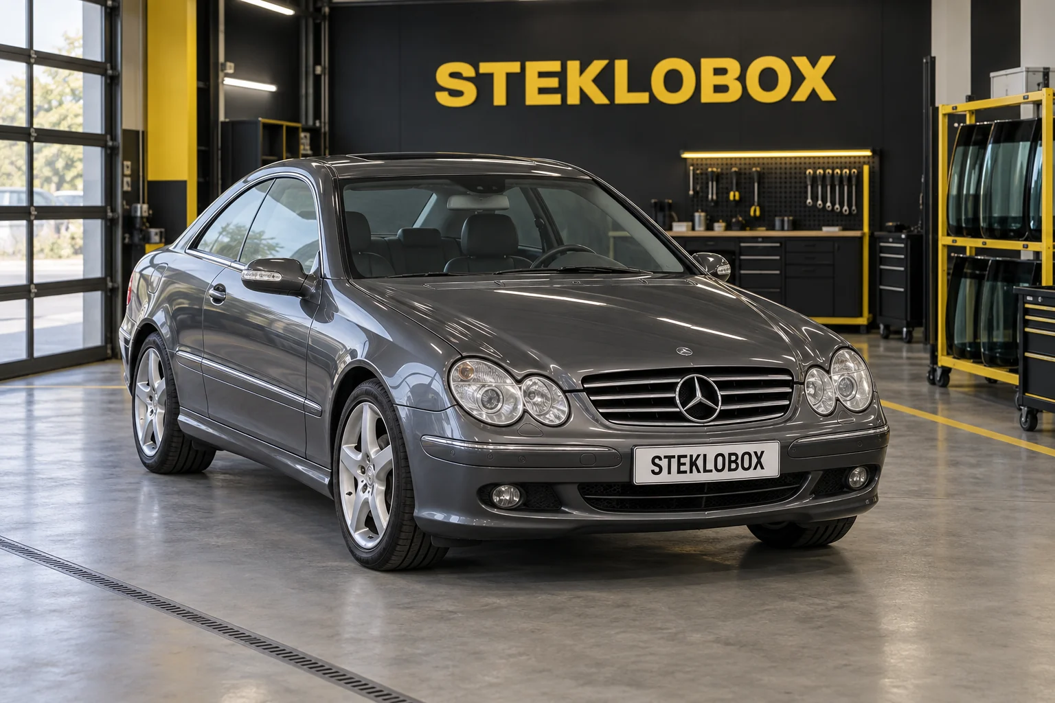 Mercedes-Benz CLK-Class W209 II в установочном центре STEKLOBOX