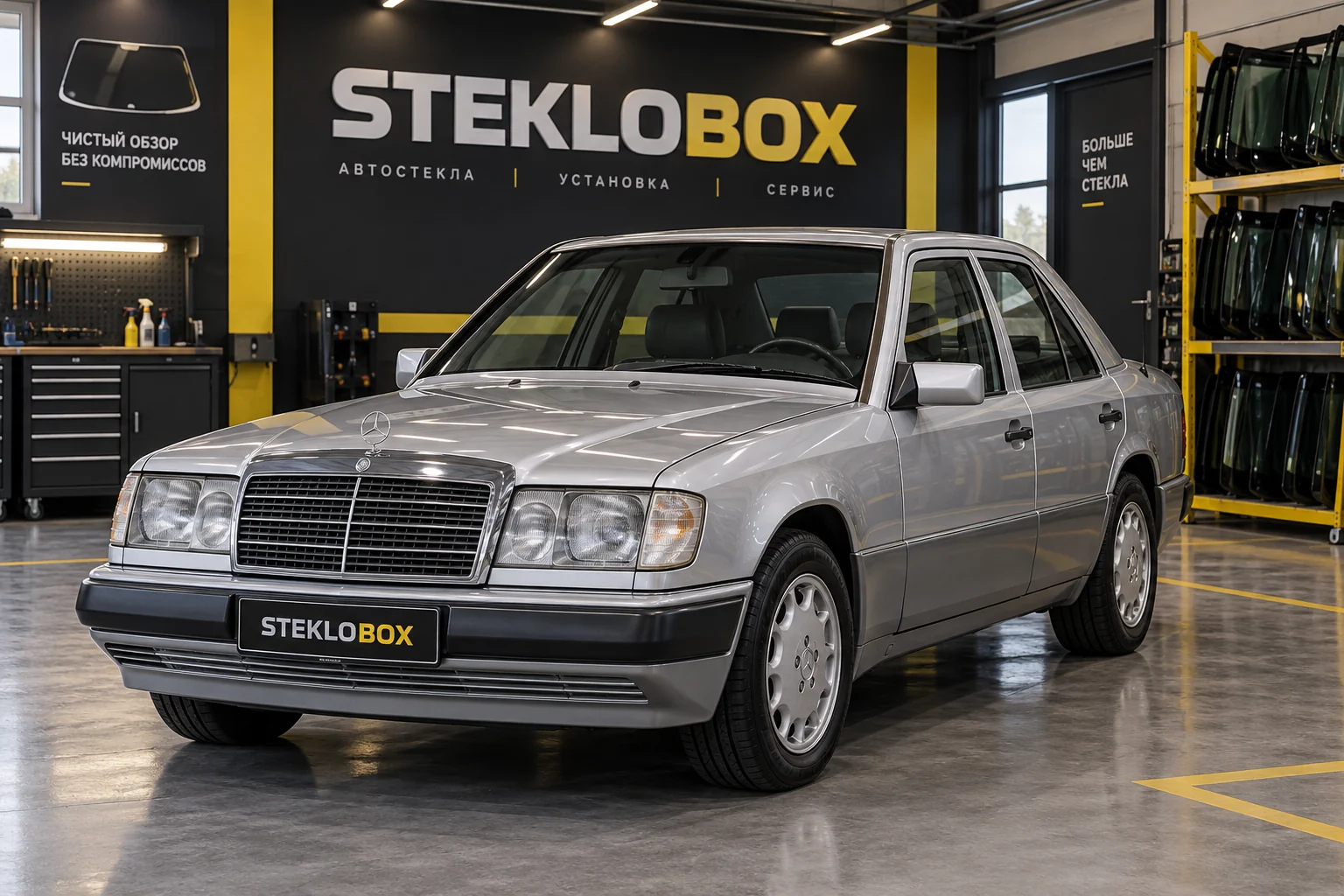 Mercedes-Benz E-Class W124 I в установочном центре STEKLOBOX