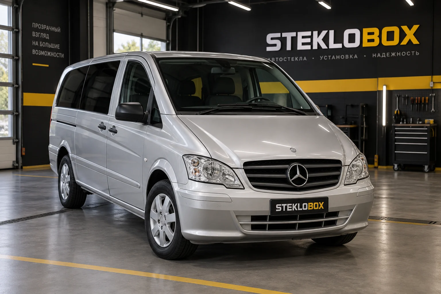 Mercedes-Benz Vito II W639 в установочном центре STEKLOBOX