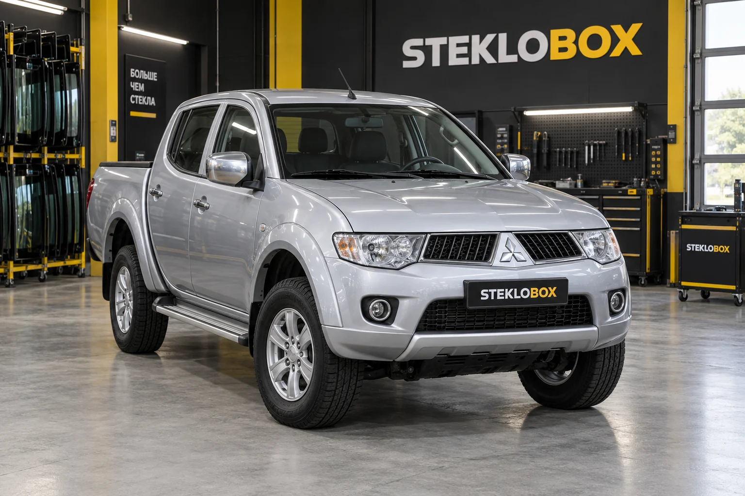 Mitsubishi L200 IV в установочном центре STEKLOBOX