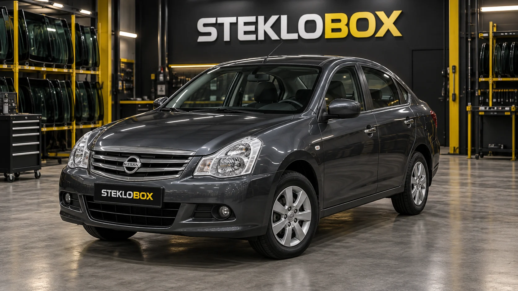 Nissan Almera G15 в установочном центре STEKLOBOX