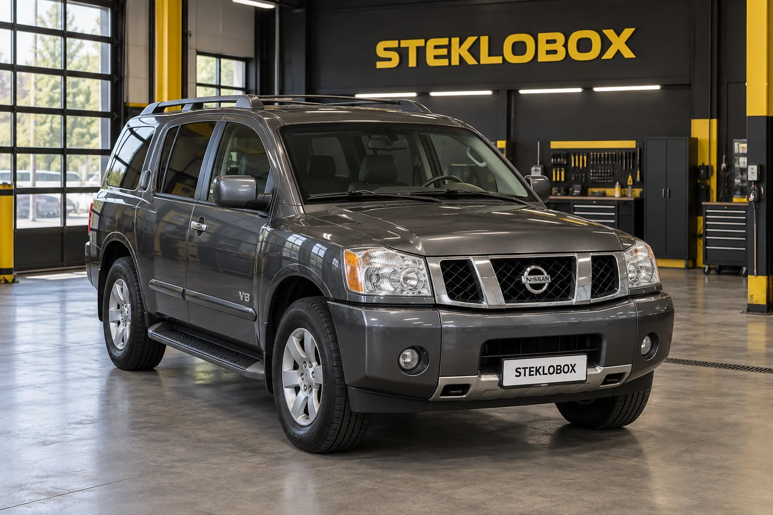 Nissan Armada в установочном центре STEKLOBOX