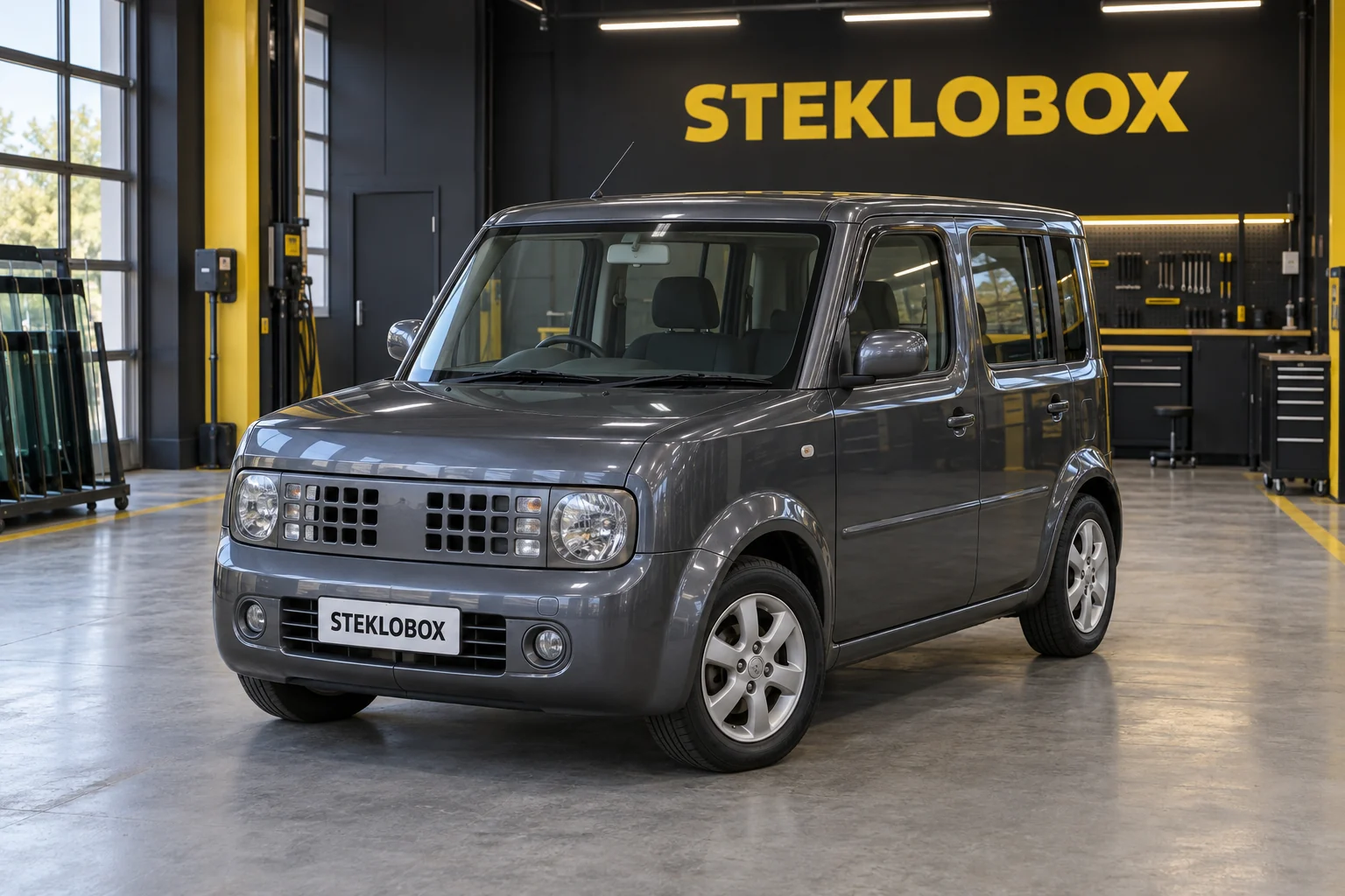 Nissan Cube II Z11 в установочном центре STEKLOBOX