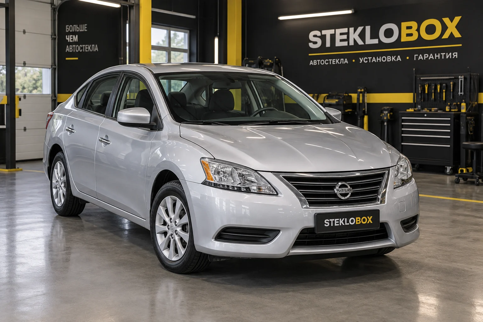 Nissan Sentra VII B17 в установочном центре STEKLOBOX