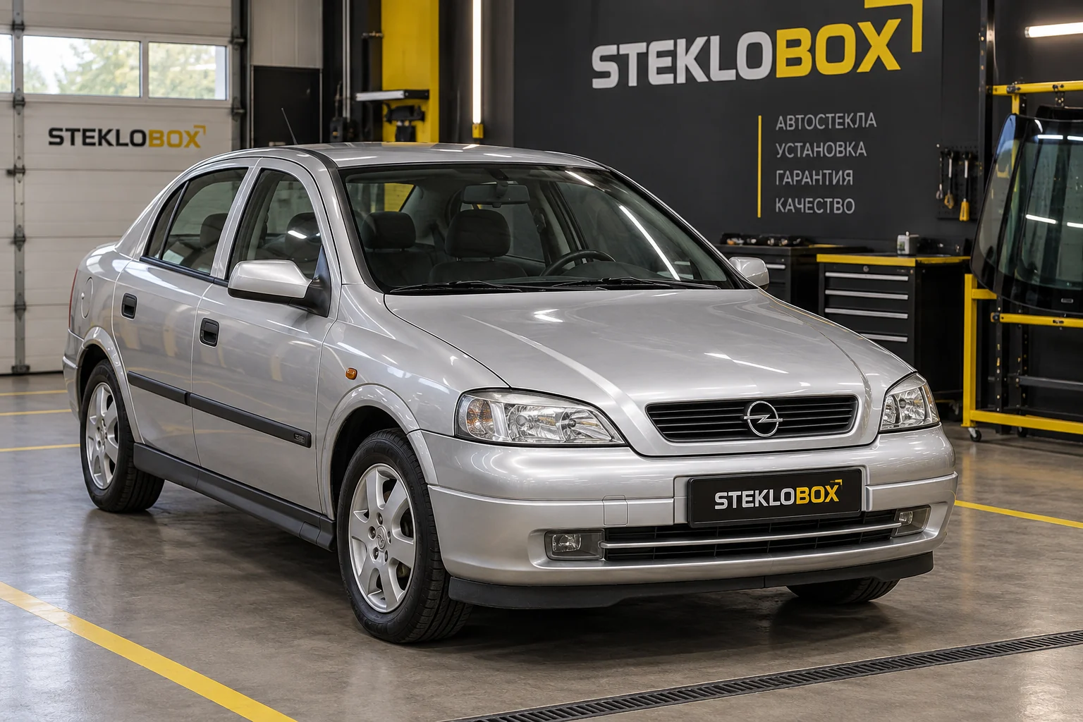 Opel Astra G в установочном центре STEKLOBOX