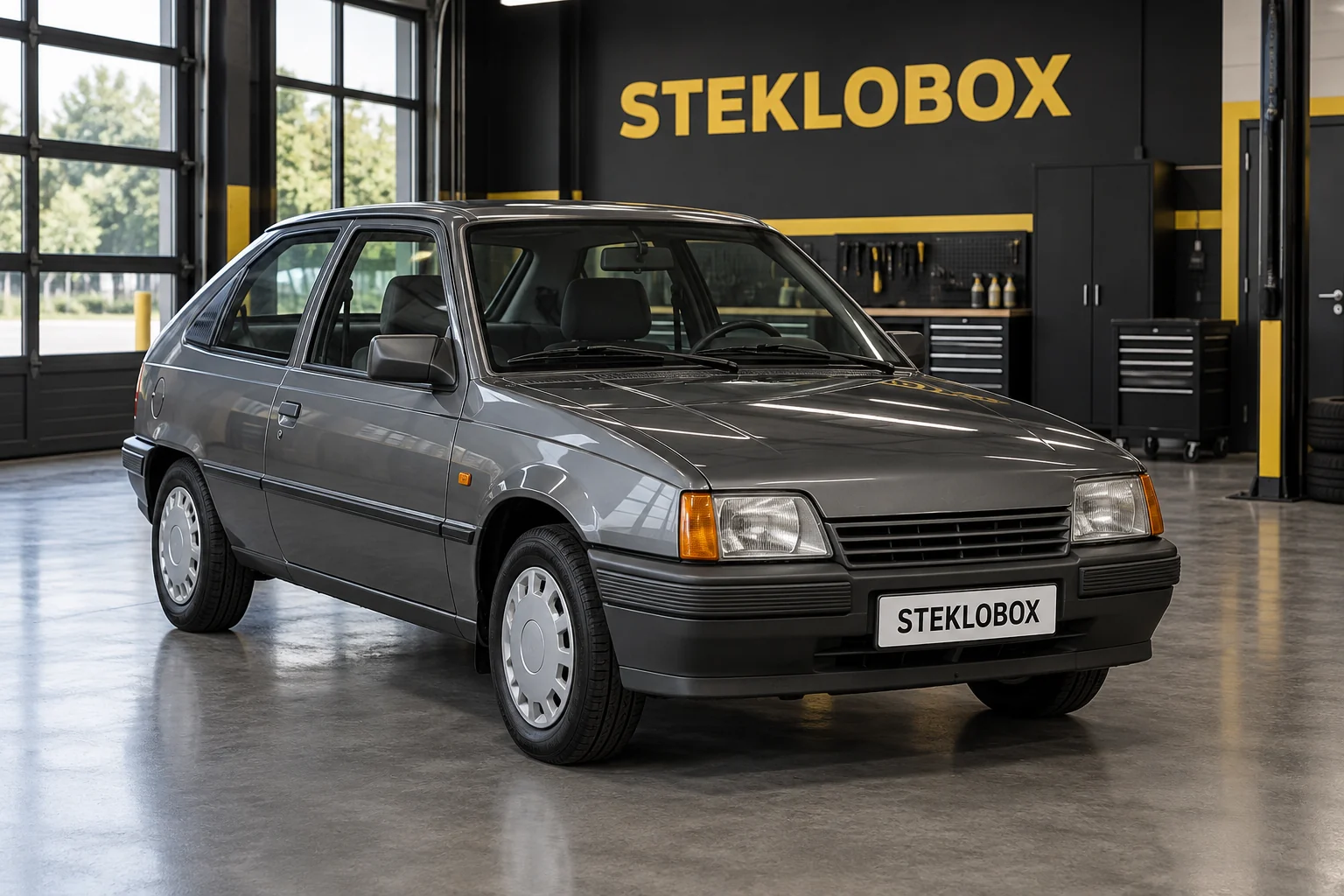 Opel Kadett E в установочном центре STEKLOBOX