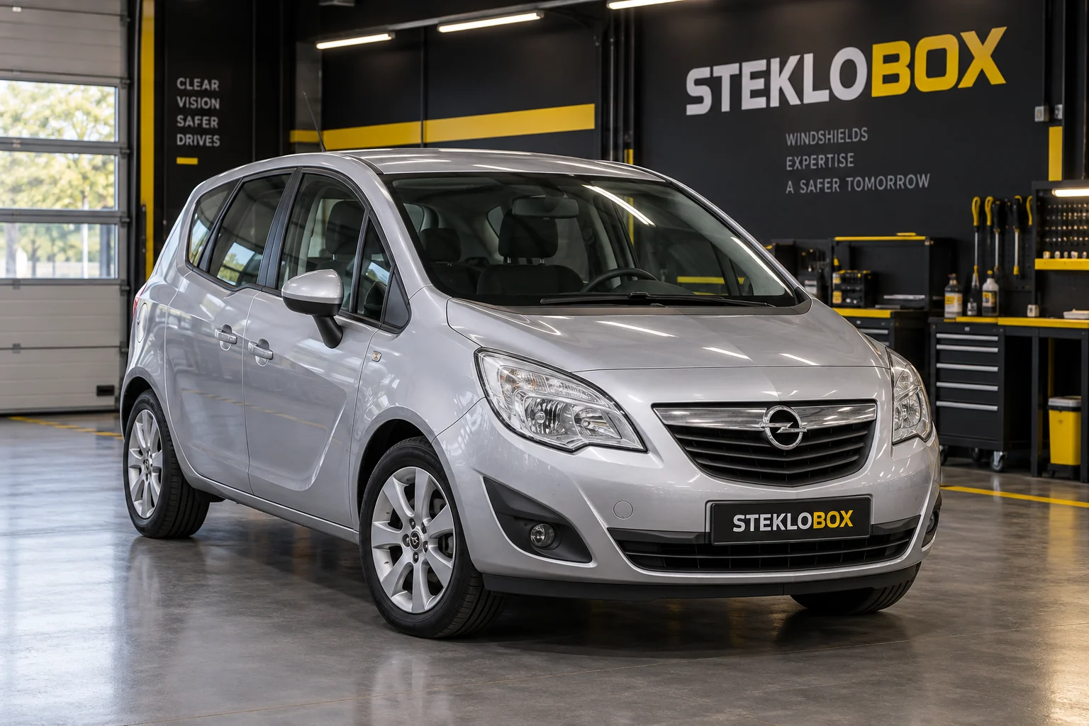 Opel Meriva B в установочном центре STEKLOBOX
