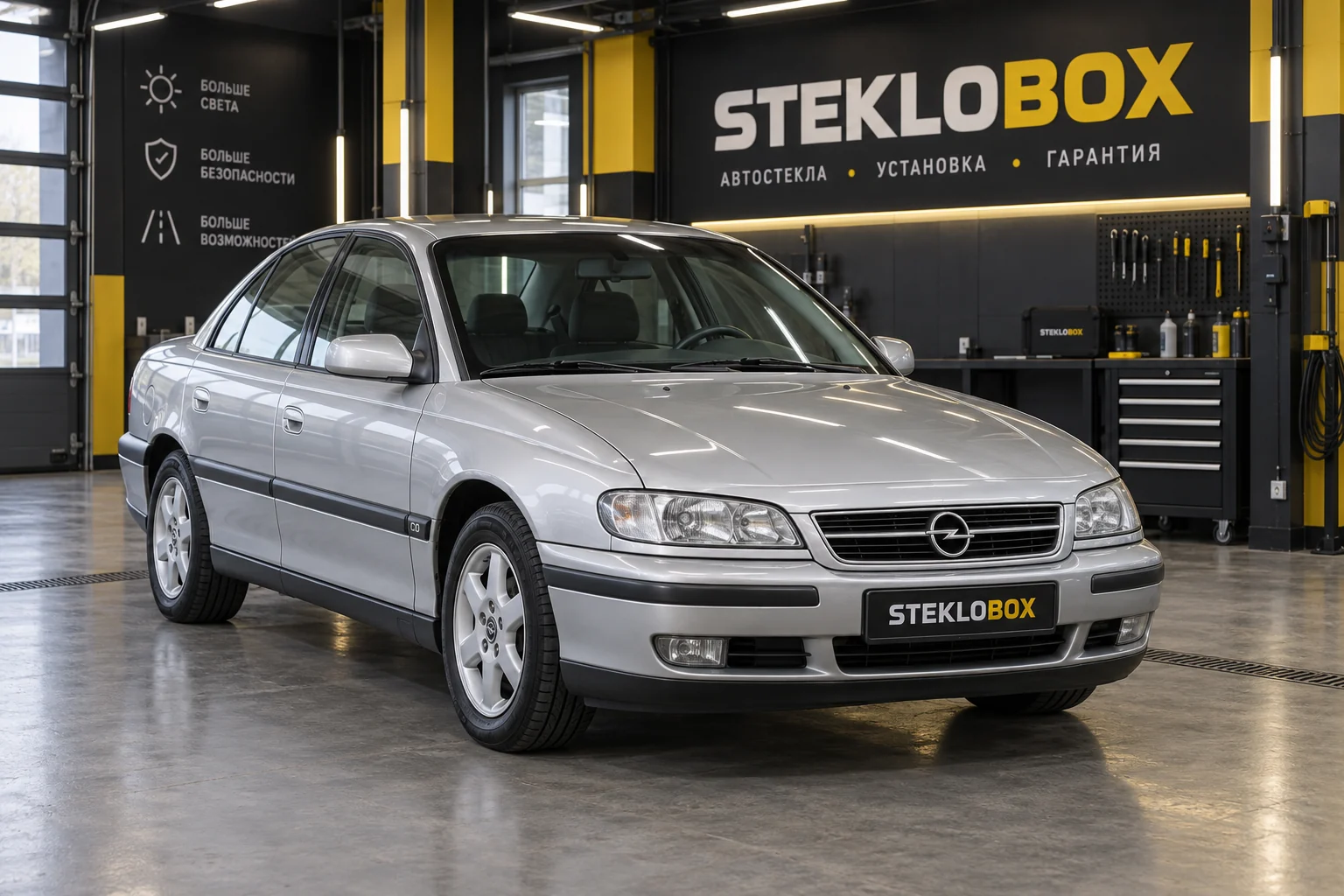 Opel Omega B в установочном центре STEKLOBOX