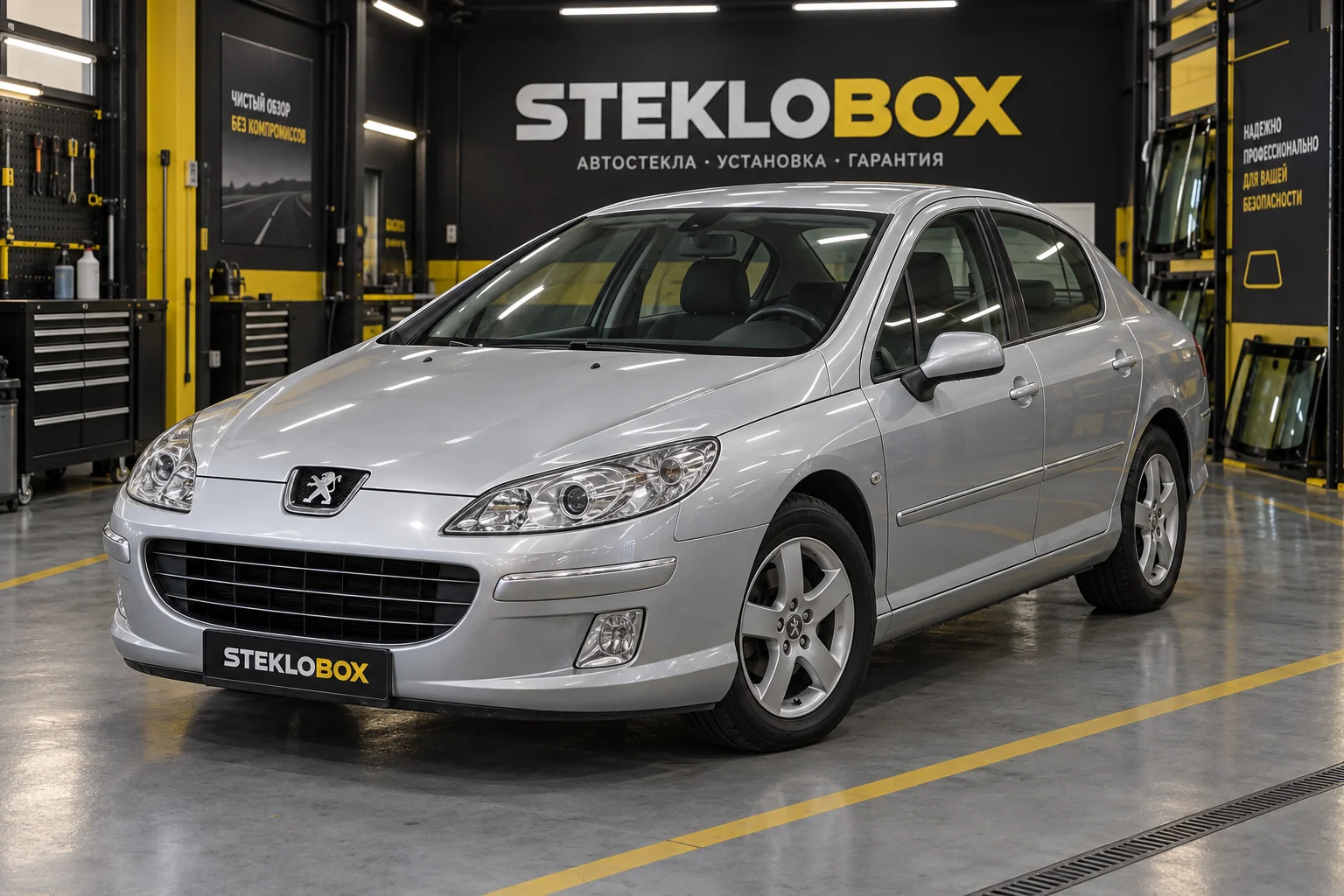 Peugeot 407 в установочном центре STEKLOBOX