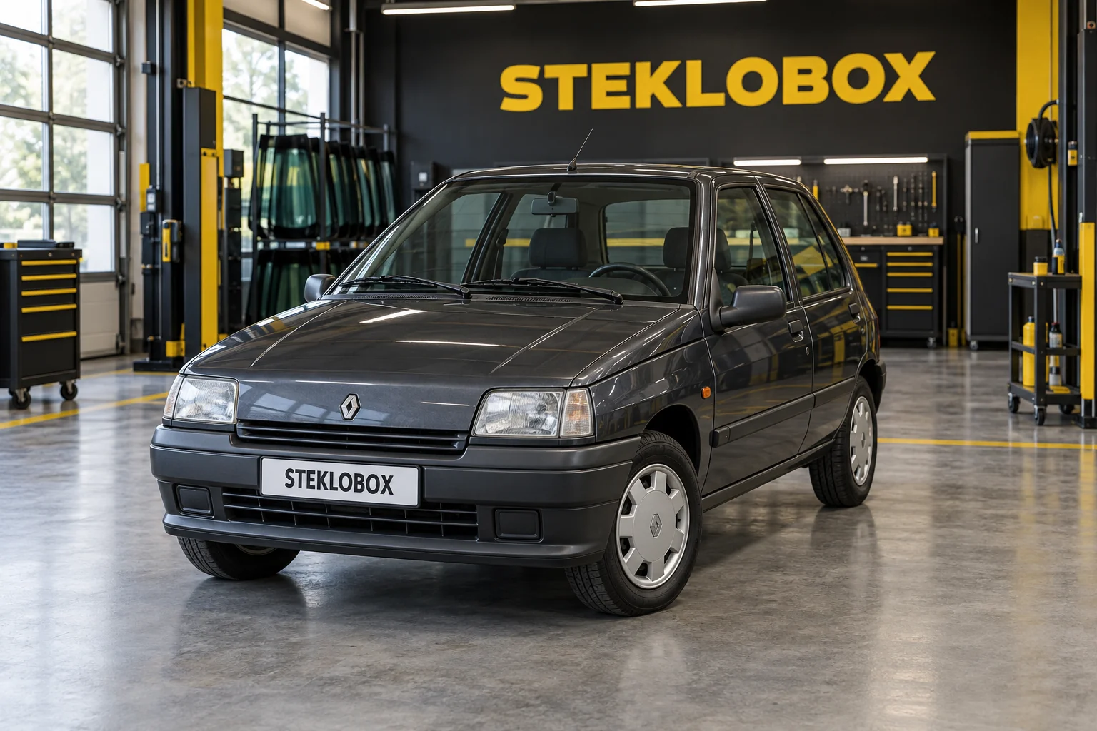 Renault Clio I в установочном центре STEKLOBOX