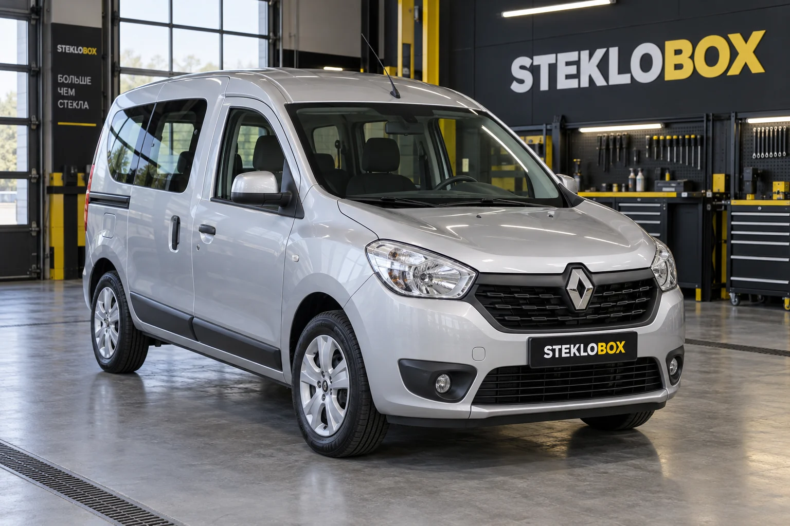 Renault Dokker в установочном центре STEKLOBOX
