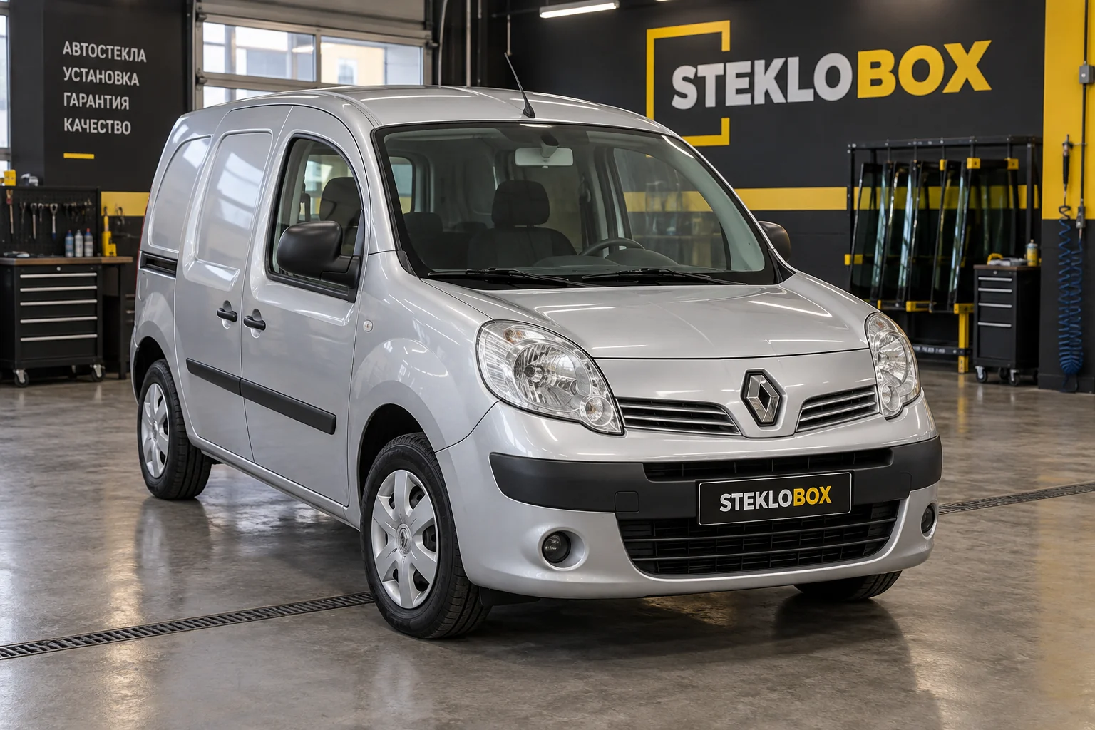 Renault Kangoo II в установочном центре STEKLOBOX